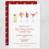 フェスティバルホリデーカクテルパーティークリスマス 招待状