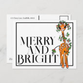 フェスティバルホリデーキリン |レッドグリーンガーランド ポストカード (正面/裏面)