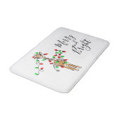 フェスティバルホリデーキリン、緑の赤いトゥインクルライト バスマット (アングル)