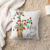 フェスティバルホリデーキリン、赤い緑のキラキラ光 クッション (ブランケット)