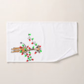 フェスティバルホリデーキリン、赤い緑のキラキラ光 バスタオルセット (ハンドタオル)