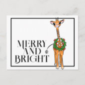 フェスティバルホリデーキリン |赤緑のクリスマスリース ポストカード (正面)