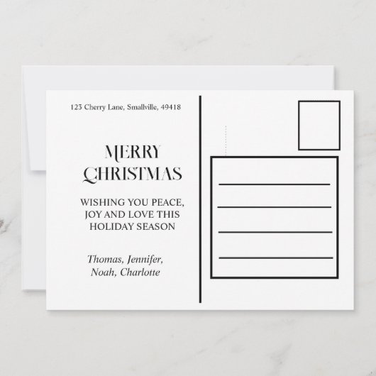 フェスティバルホリデーキリン |赤緑のクリスマス灯 招待状 (裏面)