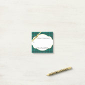 フェスティバルホリデーギフトラベルティール(緑がかった色)グリーンタータンチェック ポストイット (デスク上)