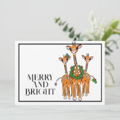 フェスティバルホリデーギラフェ |赤緑のクリスマスリース 招待状 (スタンド正面)