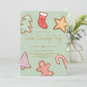 フェスティバルホリデークリスマスクッキー飾のパーティー シーズンカード (スタンド正面)