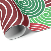 フェスティバルホリデークリスマススパイラルパターンギフトラップ ラッピングペーパー (ロールコーナー)