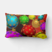 フェスティバルホリデークリスマスツリーオーナメントデザイン ランバークッション (裏面)