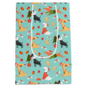 フェスティバルホリデークリスマスドッグ ミディアムペーパーバッグ (裏面)