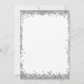 フェスティバルホリデークリスマスパーティーシルバーグリッター 招待状 (裏面)