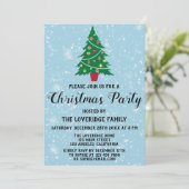 フェスティバルホリデークリスマスパーティーツリーブルースノー 招待状 (スタンド正面)