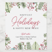 フェスティバルホリデーグリーナリースクリプトビジネス ワインラベル (シングルラベル)