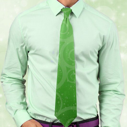 フェスティバルホリデーグリーンスワールとドットパターン ネクタイ