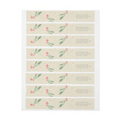 フェスティバルホリデーグリーンリーレッドベリー金ゴールド紙吹雪 ラップアラウンドラベル (シート)