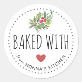 フェスティバルホリデーグリーン焼いたリーウィズラブ ラウンドシール (正面)