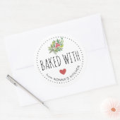 フェスティバルホリデーグリーン焼いたリーウィズラブ ラウンドシール (封筒)