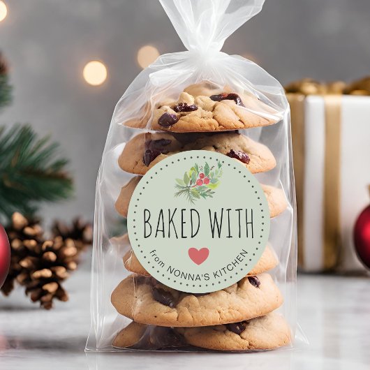 フェスティバルホリデーグリーン焼いたリーウィズラブ ラウンドシール