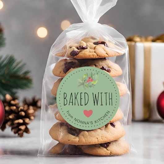 フェスティバルホリデーグリーン焼いたリーウィズラブ ラウンドシール