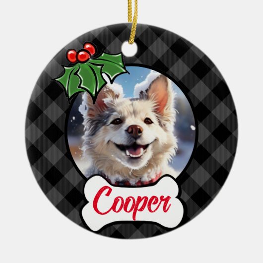 フェスティバルホリデーグレープラディホリーベリー葉ズ セラミックオーナメント (正面)