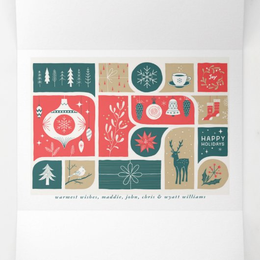 フェスティバルホリデーコラージュ 三つ折りクリスマスカード (内部中)