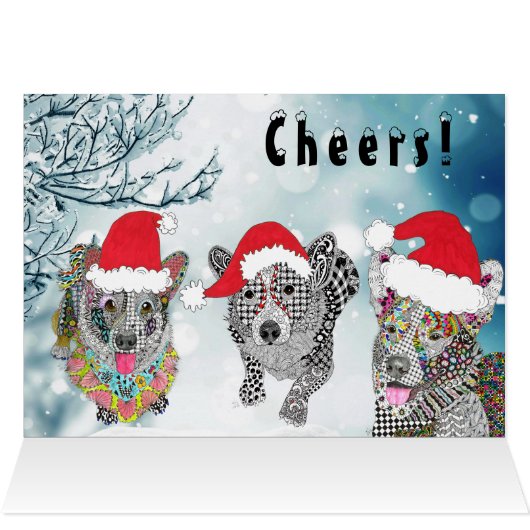 フェスティバルホリデーコルギクリスマスグリーティングカード (内部横(上))