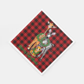 フェスティバルホリデーサファリの友人、赤い黒の格子柄 スタンダードランチョンナプキン (角)