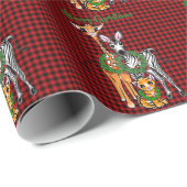フェスティバルホリデーサファリの友人、赤い黒の格子柄 ラッピングペーパー (ロールコーナー)
