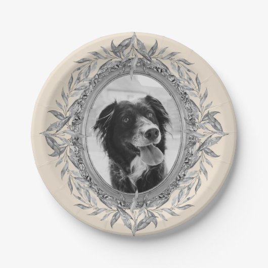 フェスティバルホリデーシルバーフレーム写真 ペーパープレート (正面)