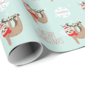 フェスティバルホリデースロスクリパーソナライズされたスマス ラッピングペーパー (ロールコーナー)