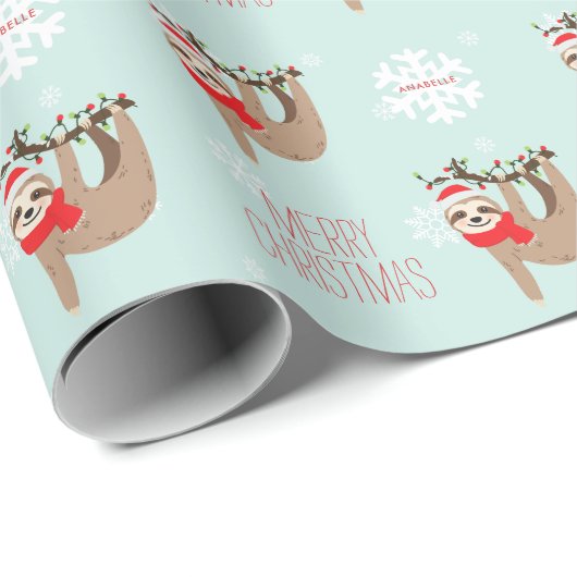 フェスティバルホリデースロスクリパーソナライズされたスマス ラッピングペーパー (ロールコーナー)