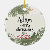 フェスティバルホリデーズホリーサンタすてきクリスマス セラミックオーナメント (裏面)