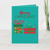 フェスティバルホリデーズメリークリスマスギフトボックス カード (正面)