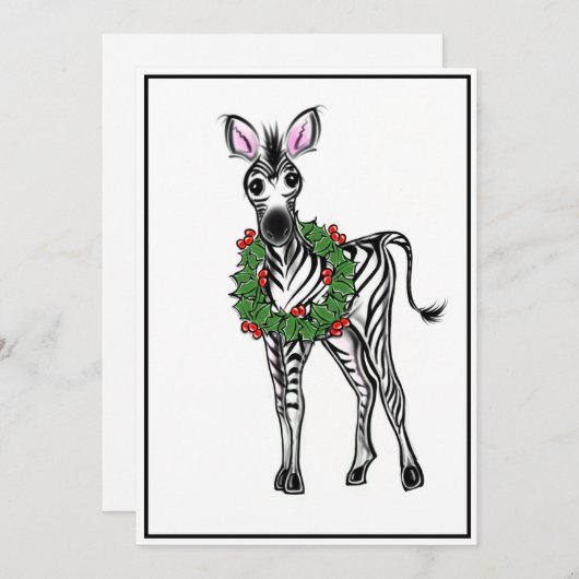 フェスティバルホリデーゼブライラストレーションホリーリース シーズンカード (正面/裏面)