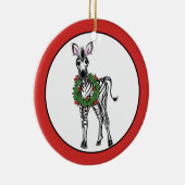 フェスティバルホリデーゼブライラストレーションホリーリース セラミックオーナメント (右)