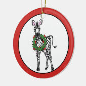 フェスティバルホリデーゼブライラストレーションホリーリース セラミックオーナメント (左)