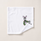 フェスティバルホリデーゼブライラストレーションホリーリース バスタオルセット (ウォッシュタオル)