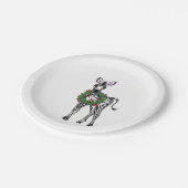 フェスティバルホリデーゼブライラストレーションホリーリース ペーパープレート (アングル)