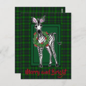 フェスティバルホリデーゼブラスケッチグリーンプレイド ポストカード (正面/裏面)