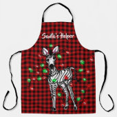 フェスティバルホリデーゼブラトゥインクルライトバッファロープレイド エプロン (正面)