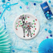 フェスティバルホリデーゼブラトゥインクルライト ペーパープレート (パーティー)