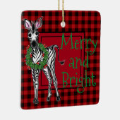 フェスティバルホリデーゼブラホリーリース | red buffalo セラミックオーナメント (右)