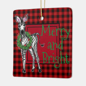 フェスティバルホリデーゼブラホリーリース | red buffalo セラミックオーナメント (左)