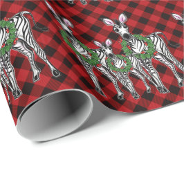 フェスティバルホリデーゼブラホリーリース | red buffalo ラッピングペーパー