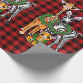 フェスティバルホリデーゼブラ，キリン，タイガー ラッピングペーパー (角)