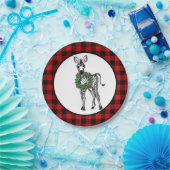 フェスティバルホリデーゼブラ、ホリーリース、バッファロープレイド ペーパープレート (パーティー)