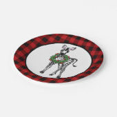 フェスティバルホリデーゼブラ、ホリーリース、バッファロープレイド ペーパープレート (アングル)