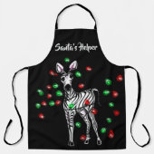 フェスティバルホリデーゼブラ、赤い緑のキラキラ エプロン (正面)