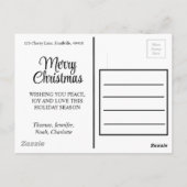 フェスティバルホリデーゼブラ |赤い緑のクリスマスリース ポストカード (裏面)