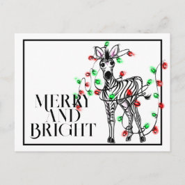 フェスティバルホリデーゼブラ |赤い緑の光 ポストカード