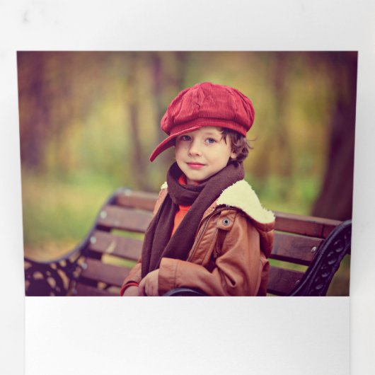 フェスティバルホリデータイポグラフィファイブフォトコラージュ 三つ折りクリスマスカード (内部最初)